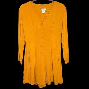 Vintage Yellow Button Up Romper Size 5